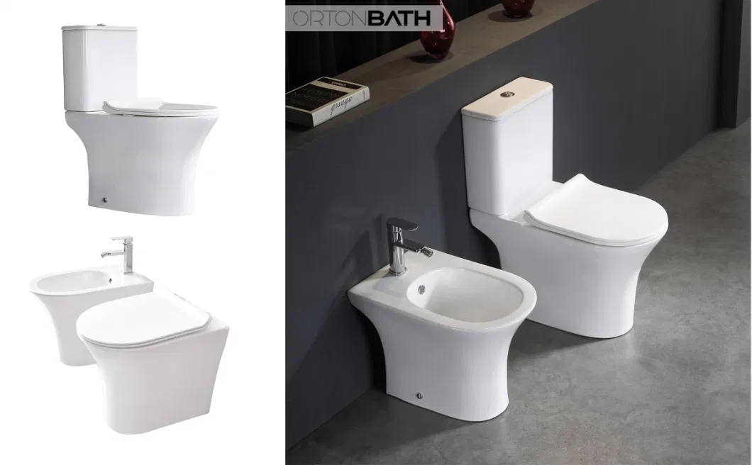 Ortonbath Dual Flush Toilet, UF Soft Closing Seat, Toilets for Bathrooms Comfort Height Oval Ceramic Two Piece Toilet